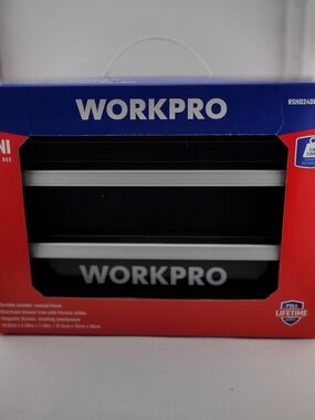 WORKPRO Storage Metal Tool Box Black Mini -2 Drawers Friction Slide Magnetic NEW